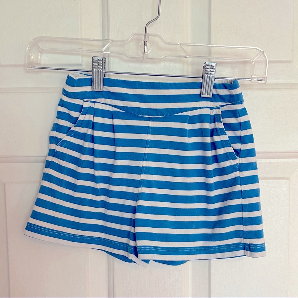 TEA COLLECTION girls size 6 blue and white striped shorts